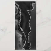 Moderne Schwarz Silber Agate Dunkle Hochzeit Menükarte (Rückseite)