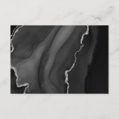 Moderne Schwarz Silber Agate Dunkle Hochzeitdetail Begleitkarte (Rückseite)