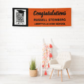 Moderne Schwarz-Silber-GRAD-Typografie Orange Blac Banner (Insitu)