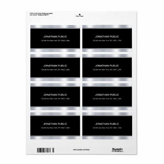 Moderne Schwarz-Silber-Vorlage für Glamour (Vorne)