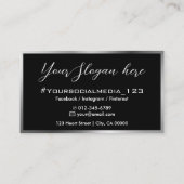 Moderne Schwarz Silver Gray Ombre Schönheit Lashes Visitenkarte (Rückseite)