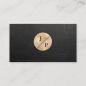 Moderne Schwarz Struktur Gold-Kreis (Imitat) Visitenkarte (Vorderseite)