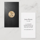 Moderne Schwarz Struktur Gold-Kreis (Imitat) Visitenkarte (Vorne/Hinten)