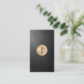Moderne Schwarz Struktur Gold-Kreis (Imitat) Visitenkarte (Stehend Vorderseite)