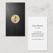 Moderne Schwarz Struktur Gold-Kreis (Imitat) Visitenkarte (Vorne/Hinten)