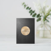 Moderne Schwarz Struktur Gold-Kreis (Imitat) Visitenkarte (Stehend Vorderseite)