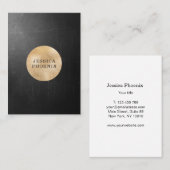 Moderne Schwarz Struktur Gold-Kreis (Imitat) Visitenkarte (Vorne/Hinten)