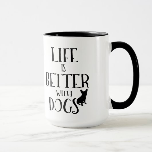Moderne Schwarz Text Design-Life ist besser mit Hu Tasse (Rechts)