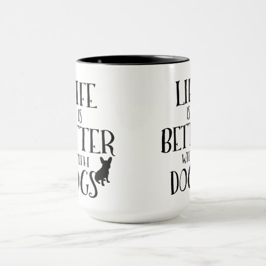 Moderne Schwarz Text Design-Life ist besser mit Hu Tasse (Zentrum)