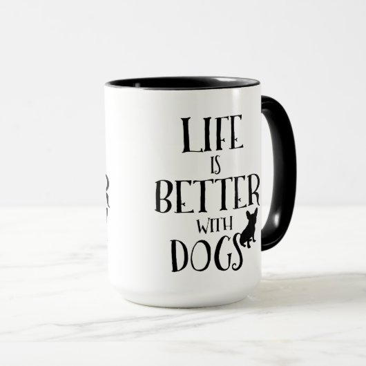 Moderne Schwarz Text Design-Life ist besser mit Hu Tasse (VorderseiteRechts)