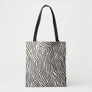 Moderne Schwarz und Beige Natur gestreift Tasche