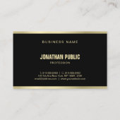 Moderne Schwarz und Gold Beruflich attraktiv Visitenkarte (Rückseite)