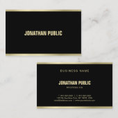 Moderne Schwarz und Gold Beruflich attraktiv Visitenkarte (Vorne/Hinten)