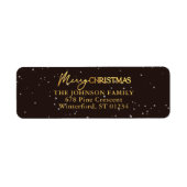 Moderne Schwarz und Gold Frohe Weihnachtsadresse (Vorne)