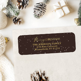 Moderne Schwarz und Gold Frohe Weihnachtsadresse