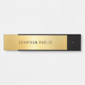 Moderne Schwarz- und Gold-Glamour-Vorlage Türschild (Vorderseite )