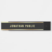 Moderne Schwarz- und Gold-Vorlage Türschild (Vorderseite )