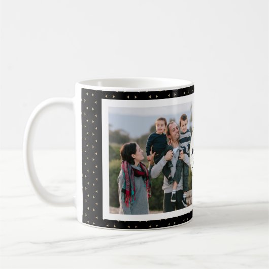 Moderne Schwarz- und Goldfamilie für FotoCollagen Kaffeetasse (Links)
