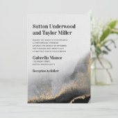 Moderne Schwarz- und Goldfarben Einladung (Stehend Vorderseite)