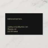 Moderne Schwarz-und Goldmit Monogramm Visitenkarte (Rückseite)