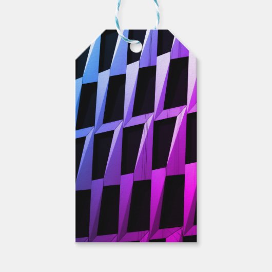 Moderne Schwarz- und Grau-Geometrie-Muster Geschenkanhänger (Vorderseite)