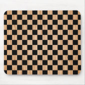Moderne Schwarz- und Holz-Kunst im Quadratmuster Mousepad (Vorne)