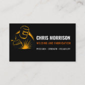 Moderne Schwarz- und Orangenschweißmaschine Visitenkarte (Vorderseite)