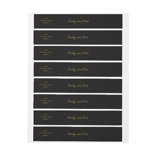 Moderne Schwarz-und Rundum-Adressaufkleber (Bogen)