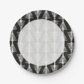 Moderne Schwarz- und Silberschmiedemuster Pappteller (Vorderseite)