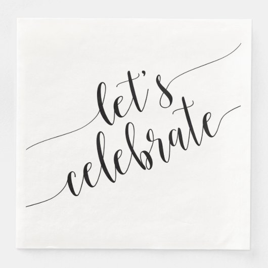 Moderne Schwarz und Weiß feiern Napkins Serviette (Vorderseite)