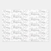 Moderne Schwarz und Weiß frohe Weihnachtskalligrap Geschenkpapier Set (Vorderseite 3)