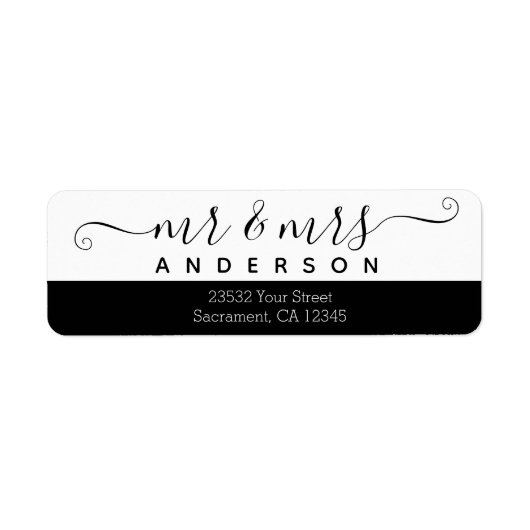 Moderne Schwarz und Weiß Mr. und Mrs. Nachname Rüc (Vorne)