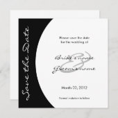 Moderne Schwarz und Weiß speichern die Datumskarte Save The Date (Vorne/Hinten)