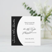 Moderne Schwarz und Weiß speichern die Datumskarte Save The Date (Stehend Vorderseite)