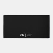 Moderne Schwarz und Weiß Trendy Stilvolle Monogram Schreibtischunterlage (Vorderseite)