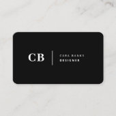 Moderne Schwarz und Weiß Trendy Stilvolle Monogram Visitenkarte (Vorderseite)