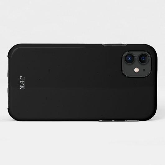 Moderne Schwarz-Vollweiß-Initialen nach Maß Case-Mate iPhone Hülle (Rückseite (Horizontal))