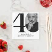 Moderne Schwarz & Weiß 40. Foto Geburtstag Serviette (Beispiel)