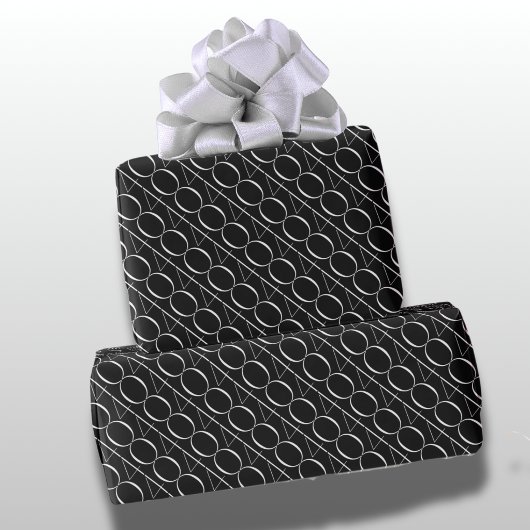 Moderne Schwarz-Weiß-40. Geburtstag Geschenkpapier