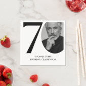 Moderne Schwarz & Weiß 70. Foto Geburtstag Serviette (Beispiel)