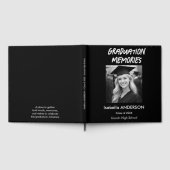 Moderne Schwarz-Weiß-Abschlussfeier Gästebuch (Voll)