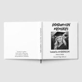 Moderne Schwarz-Weiß-Abschlussfeier Gästebuch (Voll)