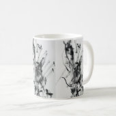 Moderne Schwarz-Weiß-Abstrakt-Marmor-Kaffeetasse Kaffeetasse (VorderseiteRechts)