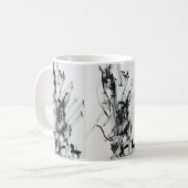 Moderne Schwarz-Weiß-Abstrakt-Marmor-Kaffeetasse Kaffeetasse (Vorderseite Links)