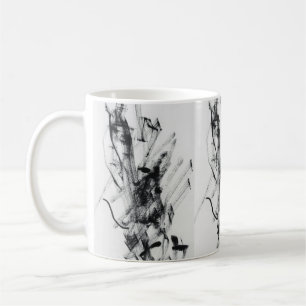 Moderne Schwarz-Weiß-Abstrakt-Marmor-Kaffeetasse Kaffeetasse