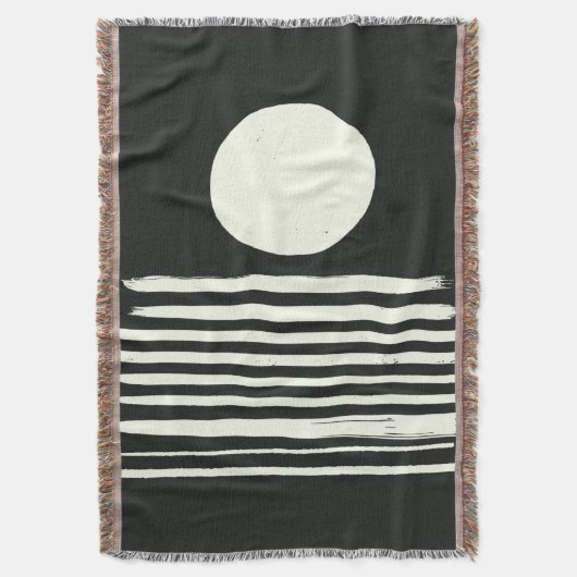 Moderne Schwarz-Weiß-Abstrakte Kunst Decke (Vorderseite Vertikal)