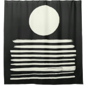 Moderne Schwarz-Weiß-Abstrakte Kunst Duschvorhang (Vorderseite)