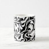 Moderne Schwarz-Weiß-Abstrakte Kunst Kaffeetasse (Mittel)