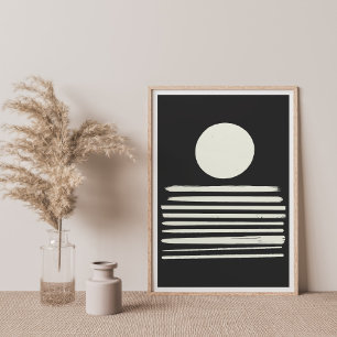 Moderne Schwarz-Weiß-Abstrakte Kunst Poster