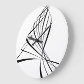 Moderne Schwarz-Weiß-Abstrakte Linie Kunst Große Wanduhr (Winkel)